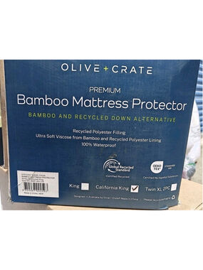Olive Crate (2) Waterproof & Cooling Bamboo Mattress Cover CALI KING